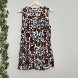 KORI AMERICA | TOP SIZE S FLORAL WHITE RAYON